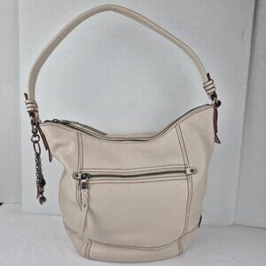 The Sak Sequoia Off White Pebbled Leather Hobo Shoulder Bag